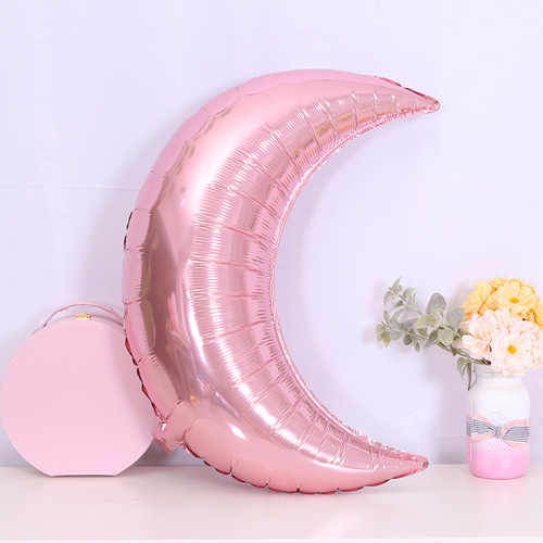 28-inch Moon Aluminum Foil Balloon for Qixi Festival Wedding Celebration Birthday Decoration Aluminum Foil Balloon for Children