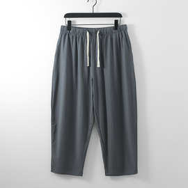 男士休闲裤潮流9九分裤夏季亚麻七分裤男裤韩版中国风棉麻裤子男