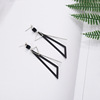 Black retro earrings, long advanced crystal with tassels, french style, light luxury style, high-quality style, simple and elegant design