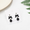 Black retro earrings, long advanced crystal with tassels, french style, light luxury style, high-quality style, simple and elegant design