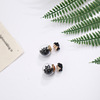 Black retro earrings, long advanced crystal with tassels, french style, light luxury style, high-quality style, simple and elegant design