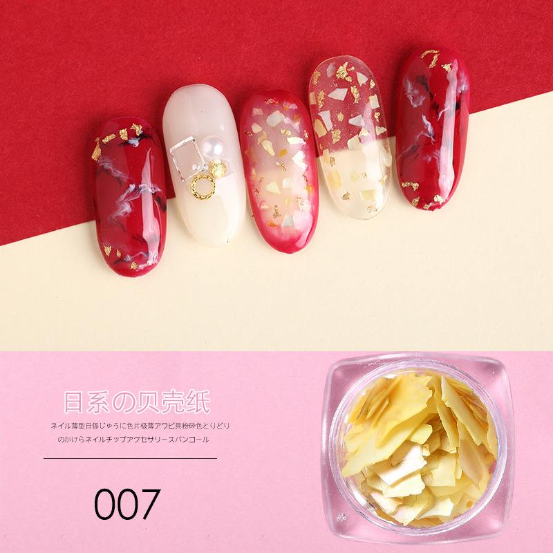 Joyería de uñas al por mayor de uñas japonesas naturales grandes rebanadas de abulón decoración de uñas rebanadas de concha