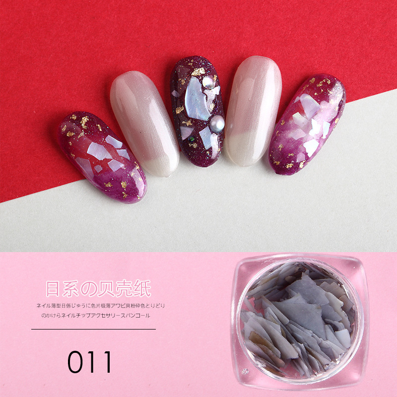 Joyería de uñas al por mayor de uñas japonesas naturales grandes rebanadas de abulón decoración de uñas rebanadas de concha