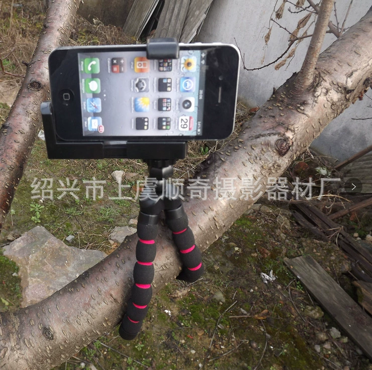 Small sponge tripod, phone holder, camera, tubing