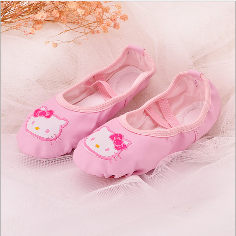 Girls' Pu Kitten Dance Shoes Korean Version Children's Dance Shoes Soft-Soled Ballet Shoes Dance Shoes Practice Cat Claw Shoes Yoga