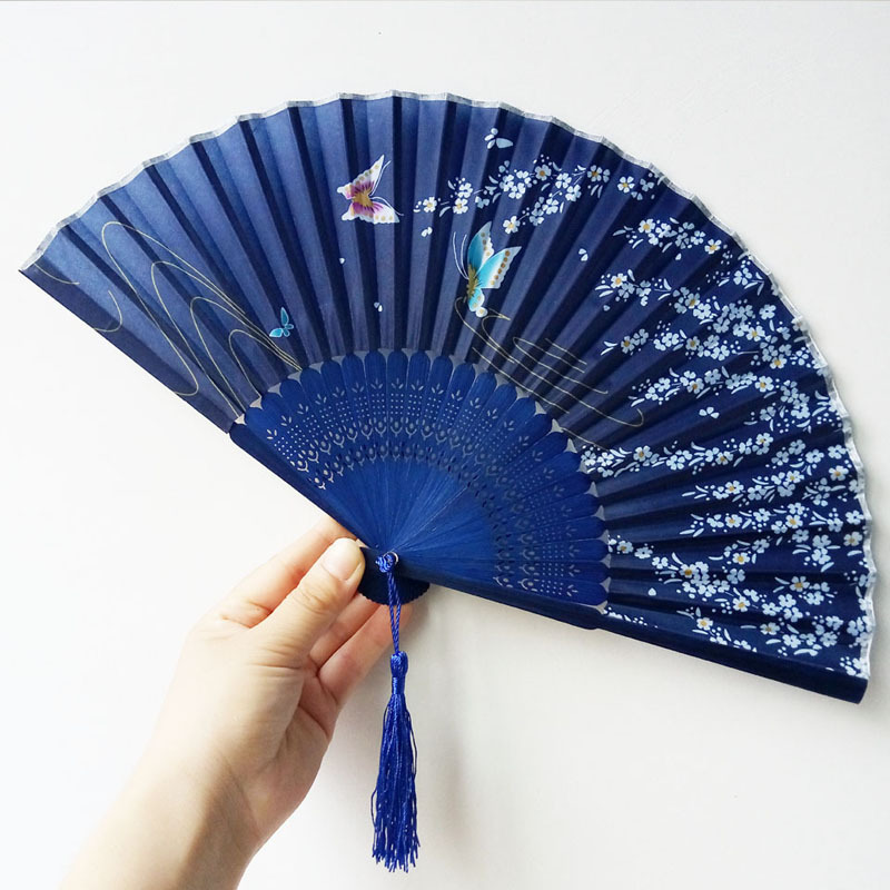 En stock despedida concubina mismo ventilador verano Internet celebridad ventilador estilo antiguo ventilador plegable estudiante Hanfu danza ventilador uso diario