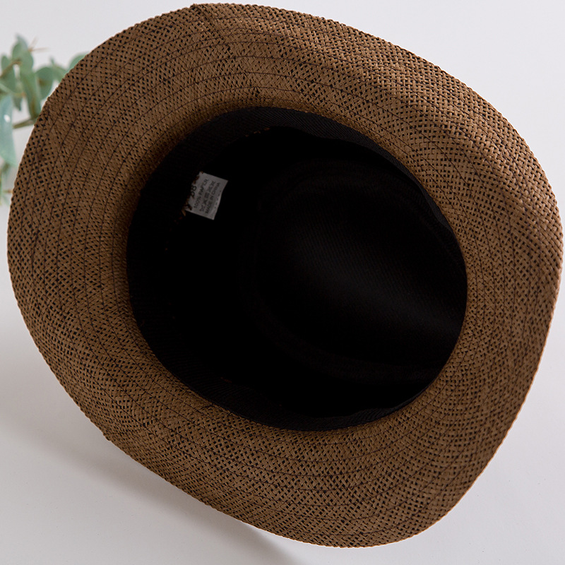 Sombrero de paja de los hombres sombrero de verano ala grande sombrero de sol cinturón sombrero de paja de mezclilla sombrero de Panamá sombrero de playa sombrero de sol moda femenina