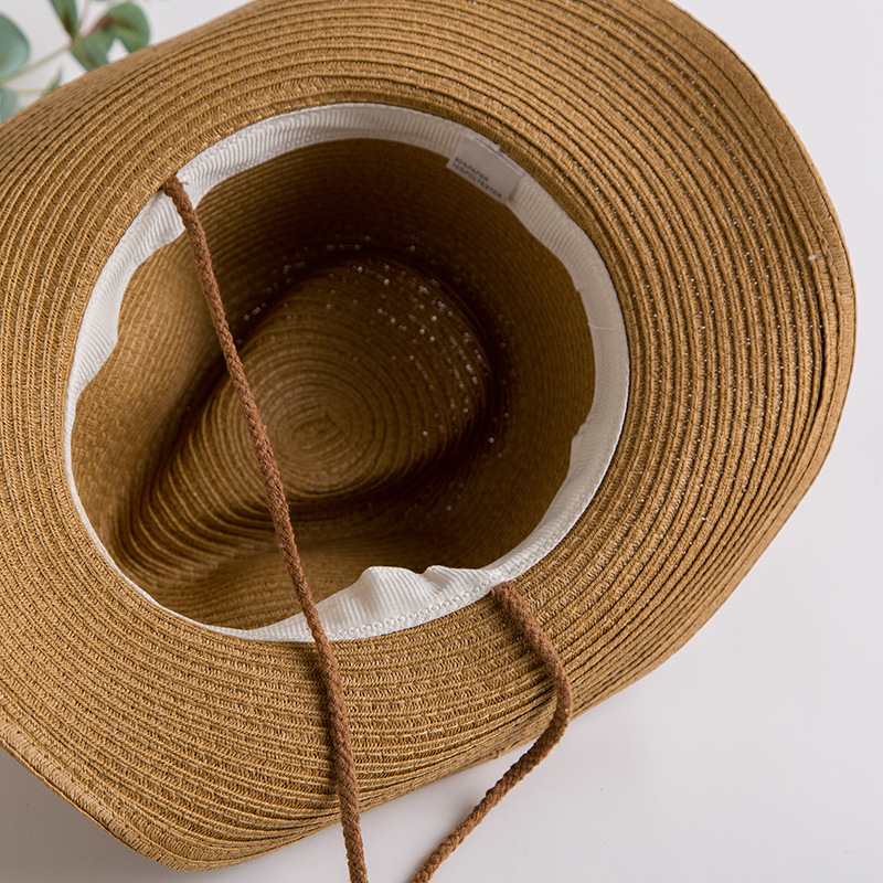 Sombrero de paja para hombre sombrero de Sol de ala grande de verano sombrero de paja para padres e hijos Sombrero de mezclilla nuevo sombrero de Sol de playa sombrero para el sol