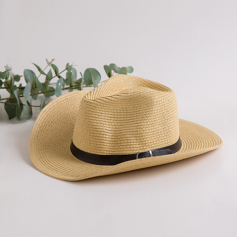 Sombrero de paja para hombre sombrero de Sol de ala grande de verano sombrero de paja para padres e hijos Sombrero de mezclilla nuevo sombrero de Sol de playa sombrero para el sol