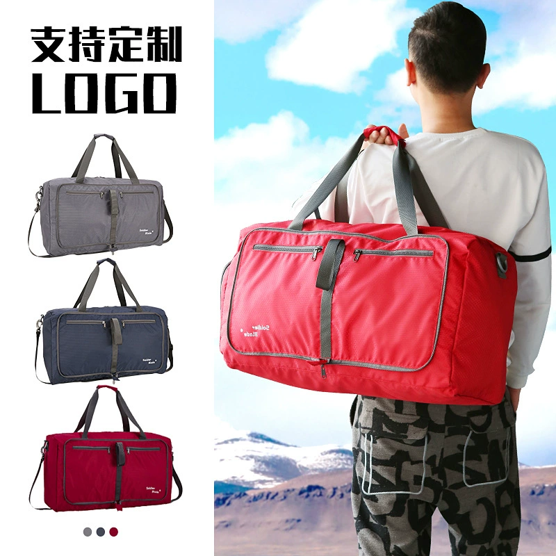 Waterproof foldable sports bag, capacious handheld shoulder bag, men's travel bag, one-shoulder bag