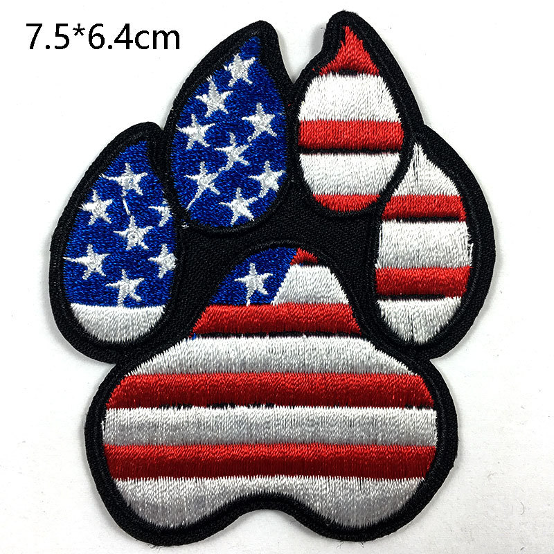 Huellas de la garra del perrito adhesivo bordado de tela pegatinas de dibujos animados ropa mochila accesorios DIY accesorios parche agujero