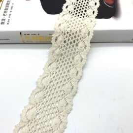 现货diy服装辅料本白纯棉花边无弹蕾丝花边无弹力镂空花边