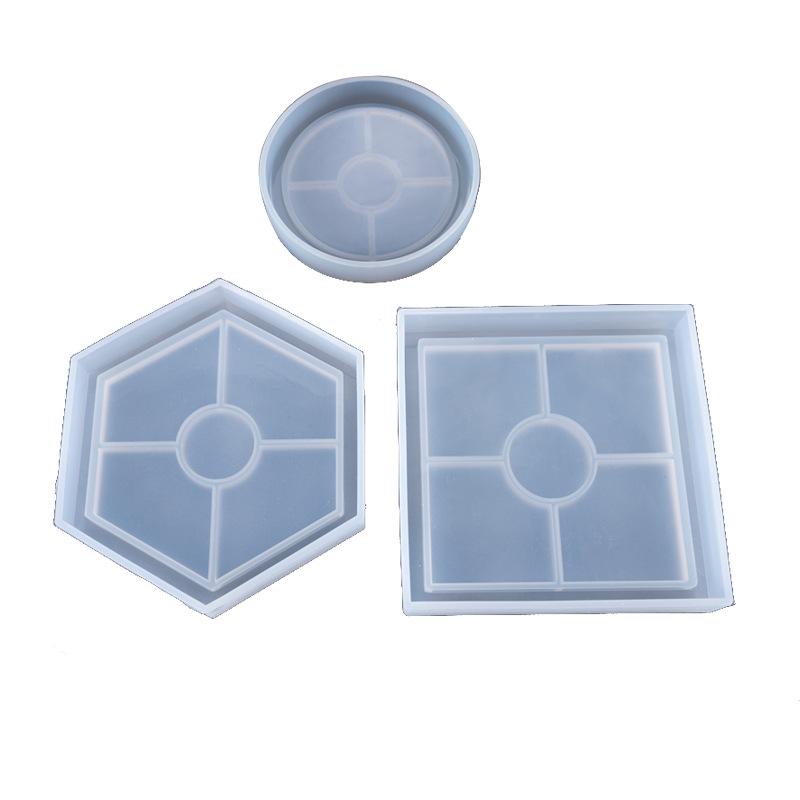 Yu Meiren DIY de Cristal epoxi joyería hecha a mano cuadrada redonda hexagonal posavasos molde silicona Pascua