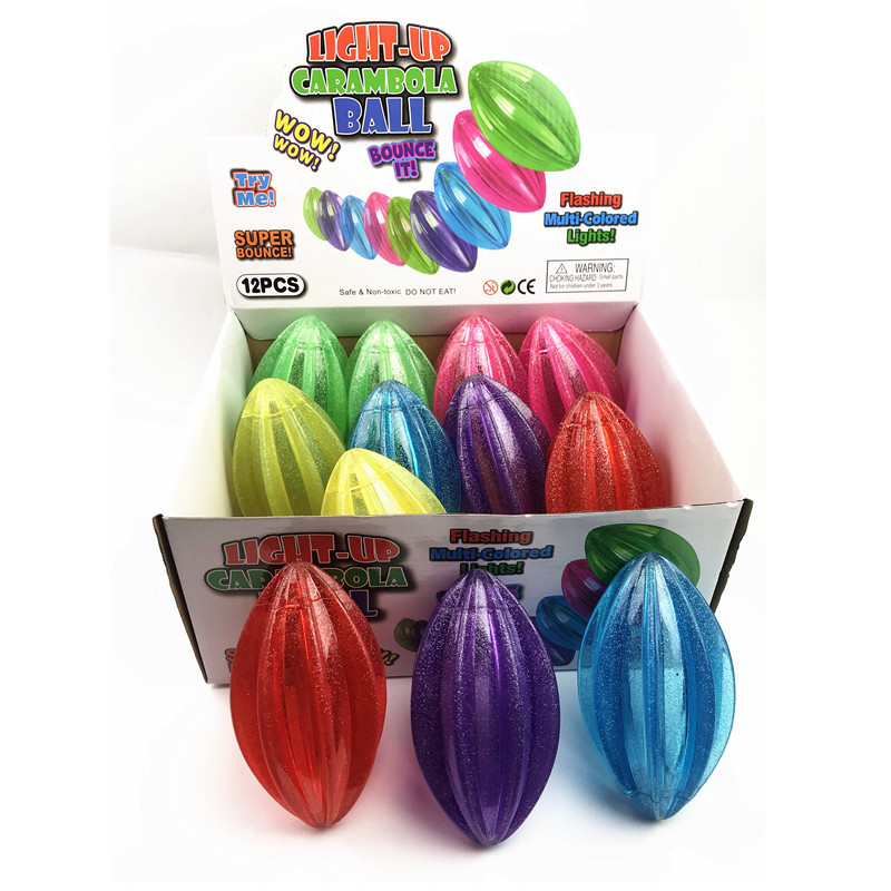 TPR luminoso mascota juguete perro elástico fútbol fruta carambola perro juguete bola Comercio exterior Venta caliente fútbol luminoso