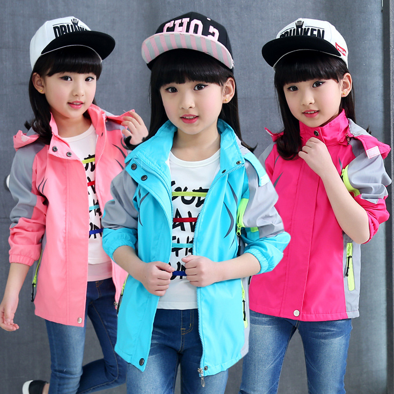Girls' Windbreaker 2026 New Spring Fashion Sports Jacket for Older Children, Stylish Cardigan Outerwear for Young Children, Trendy Jacket