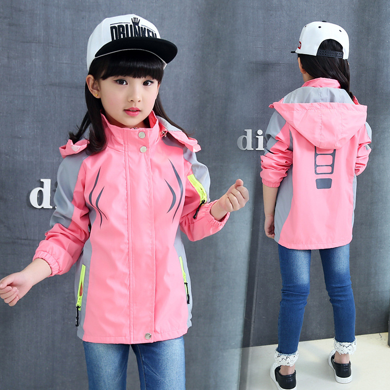 Girls' Windbreaker 2026 New Spring Fashion Sports Jacket for Older Children, Stylish Cardigan Outerwear for Young Children, Trendy Jacket