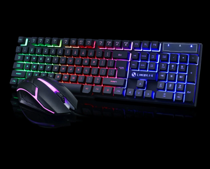 Комплект клавиатура и мышь GTX300, проводной USB-игровой набор, RGB подсветка, варианты белый/черный