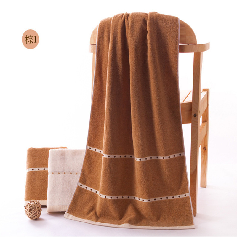 [Gold Bath Towel] Gold Plain Satin Bath Soft Absorbent Thickened Business Bath Towel 4320