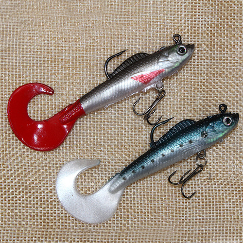 Luya bait soft bait curly tail bag lead fish 10cm 9.5g wholesale fishing gear soft bait