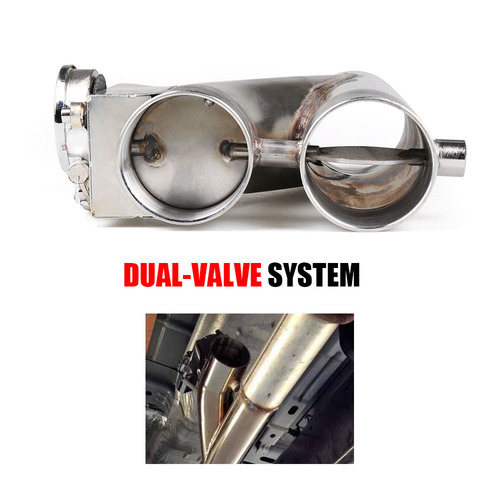 Car modification new stainless steel electronically controlled double valve exhaust pipe universal voice-changing remote control Y-type exhaust valve for sports cars