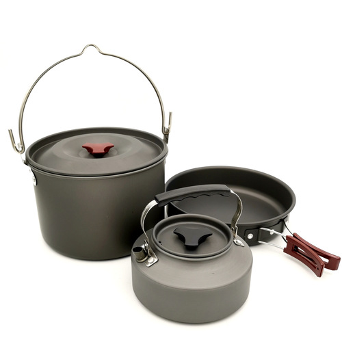 Outdoor products Amazon best selling camping cookware set new product camping cooker stove aluminum pot