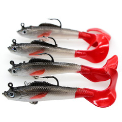 10cm, 9.5g Lead-Weighted Soft Lure with Curly Tail for Lure Fishing—Single-Tail Design, Equipped with a Lead Hook