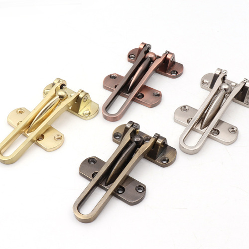 Factory wholesale metal anti-theft chain wooden door anti-theft accessories interior door black lock buckle hotel zinc alloy anti-theft buckle