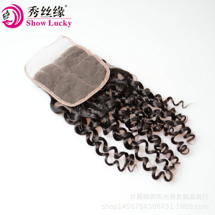 European and American AliExpress Explosions Real Wig curl hair with closure Natural Melody hair Curtain