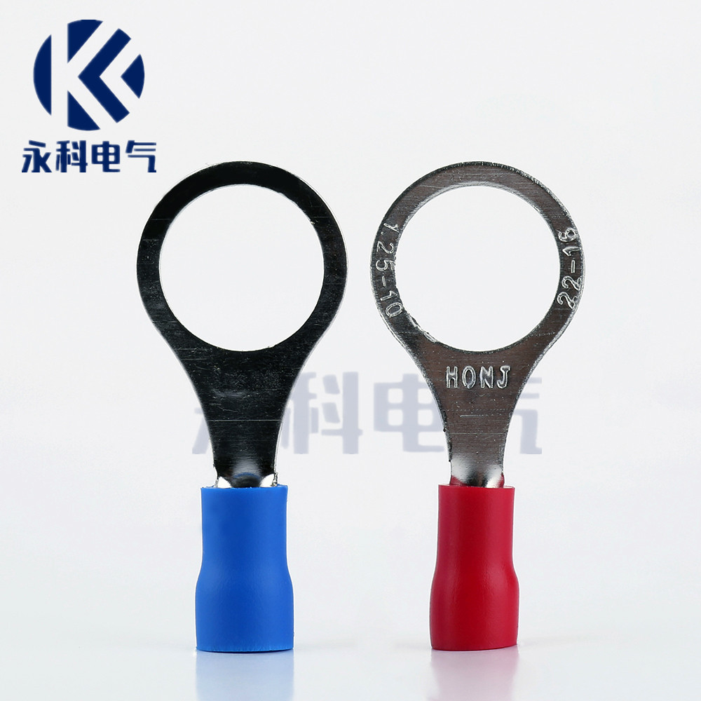 圆形O型冷压端子RV1.25-12圆形预绝缘接线端子铜鼻子 RV1-12