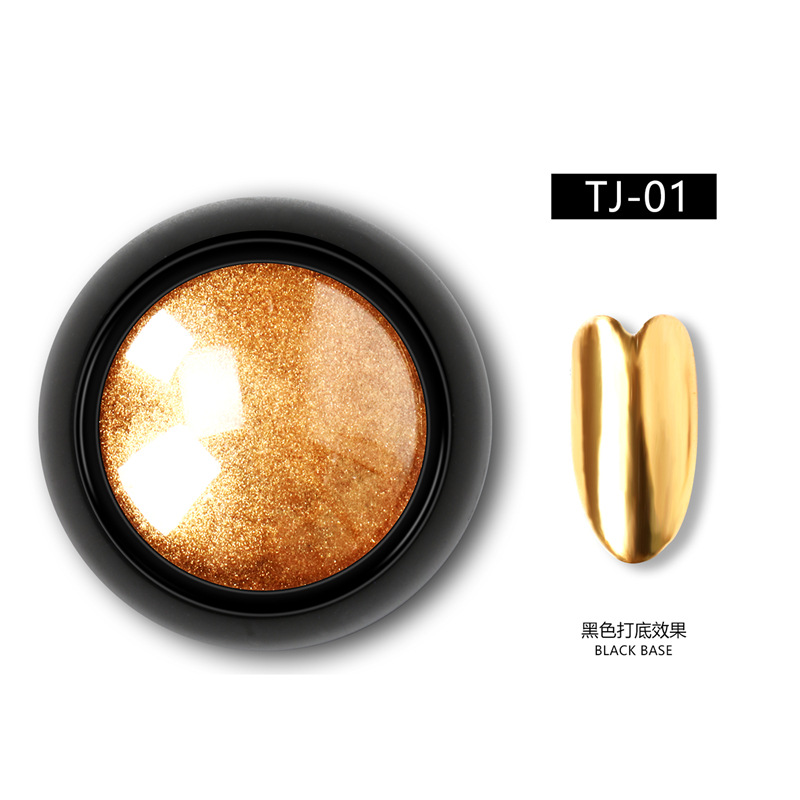 TikTok popular Hada de la harina espejo de color sólido galvanoplastia espejo mágico polvo brillo de uñas en polvo