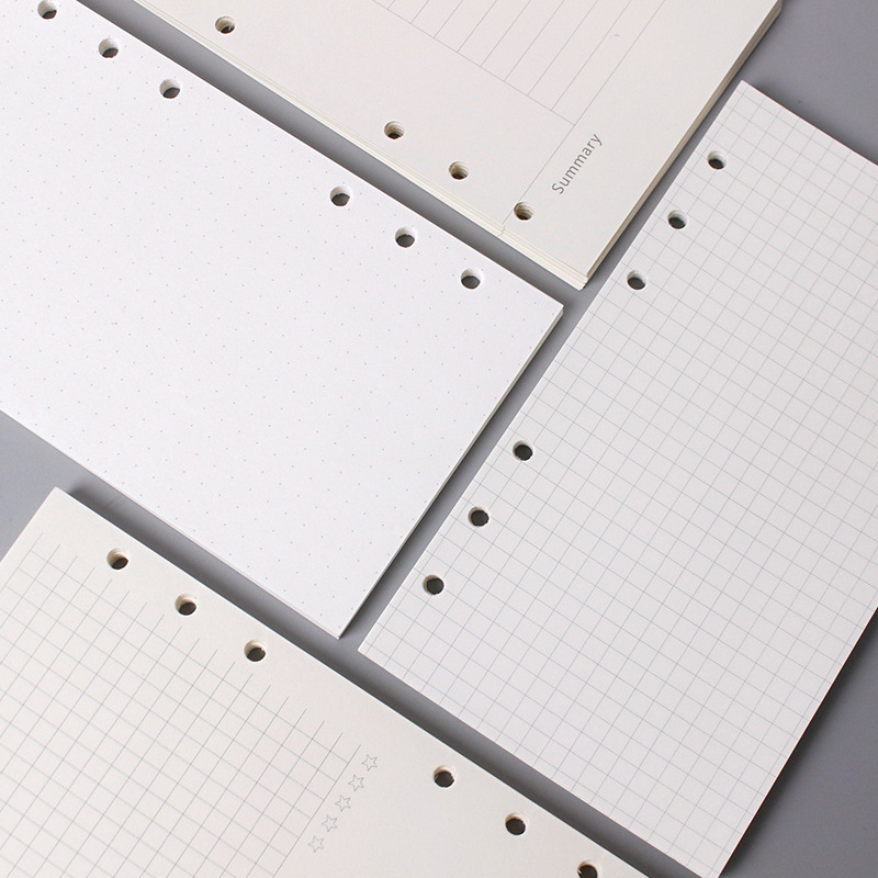 A5/A6/A7/M5 Loose-Leaf Notebook with Free Shipping, Thickened 100g Ivory White Planner Notebook Inner Pages, 6-Hole Inner Pages for Planner Notebook