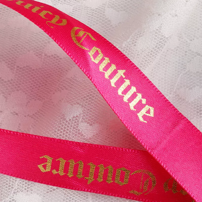 厂家直供彩色丝带花店LOGO印字彩带商标印刷织带印花绸带螺纹缎带