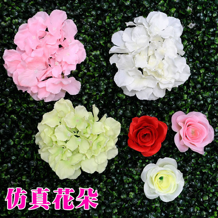 Artificial flor rosa al por mayor boda fondo flor pared camino plomo flor bola arreglo de flores paño de seda rosa cabeza de flor