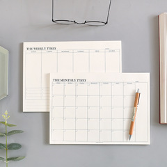 Simple, fresh and tearable month plan for this work week schedule notepad student office study memo