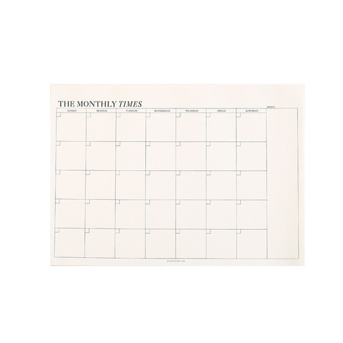 Simple, fresh and tearable month plan for this work week schedule notepad student office study memo