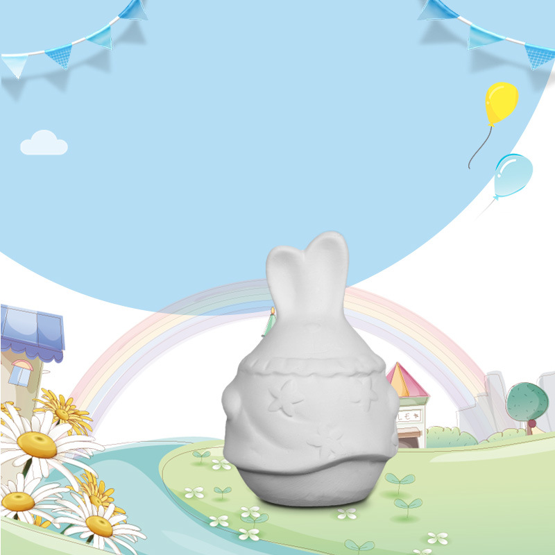 Decoración de cerámica DIY de yeso para niños graffiti pintura de arena maceta pequeña pintura de padres e hijos vasijas muñecas regalo juguetes