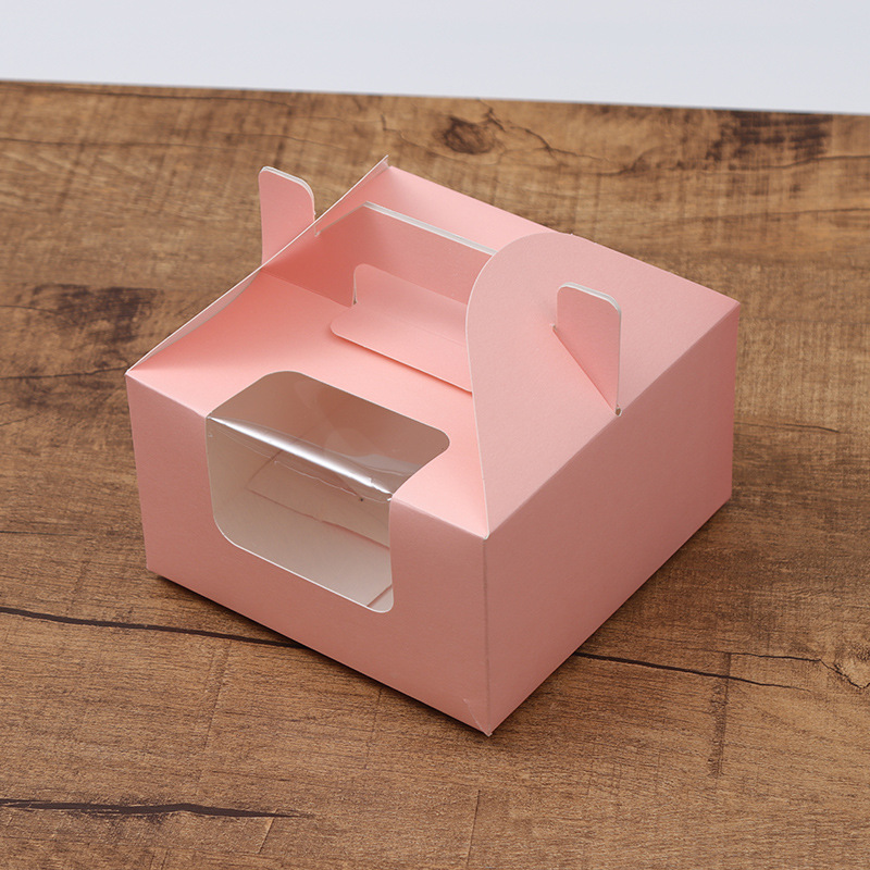 Ventana portátil 1/2/4/6 rejilla CUPCAKE taza huevo muffin Caja de galletas de trigo caja de punto occidental caja con soporte interior