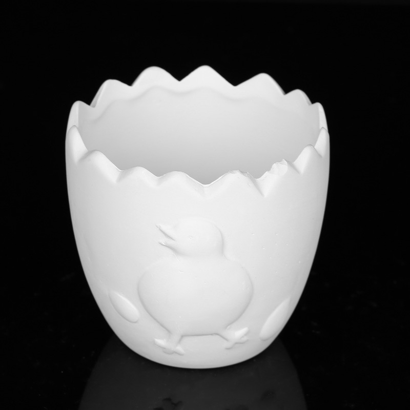 Maceta pequeña de cerámica de bricolaje, rompecabezas para niños creativos, graffiti, juguetes de pintura de arena, pintura en blanco, salida de pintura propia