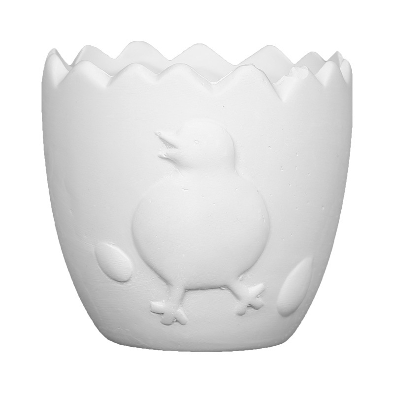 Maceta pequeña de cerámica de bricolaje, rompecabezas para niños creativos, graffiti, juguetes de pintura de arena, pintura en blanco, salida de pintura propia