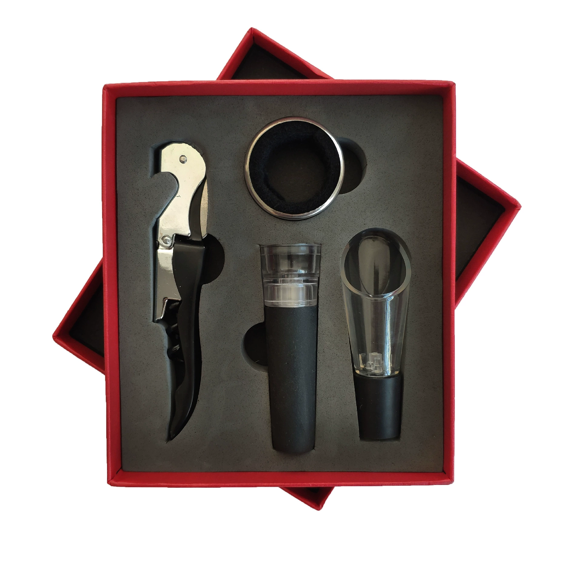 Bottle opener, set stainless steel, vacuum wine dispenser, gift box, Birthday gift, 4 piece set