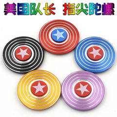 New Aluminum Alloy Captain America Shield Fingertop Fidget Spinner Metal Fingertop Spinner Adult Stress Relief Toy Wholesale