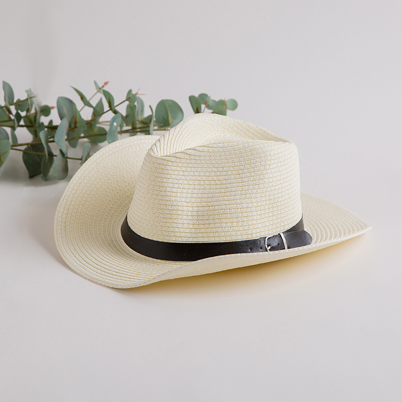 Sombrero de paja para hombre sombrero de Sol de ala grande de verano sombrero de paja para padres e hijos Sombrero de mezclilla nuevo sombrero de Sol de playa sombrero para el sol