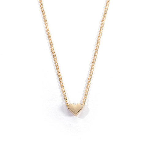 European and American minimalist heart necklace for personalized girls, peach heart necklace, fashionable and versatile lock chain, creative small gift, wholesale