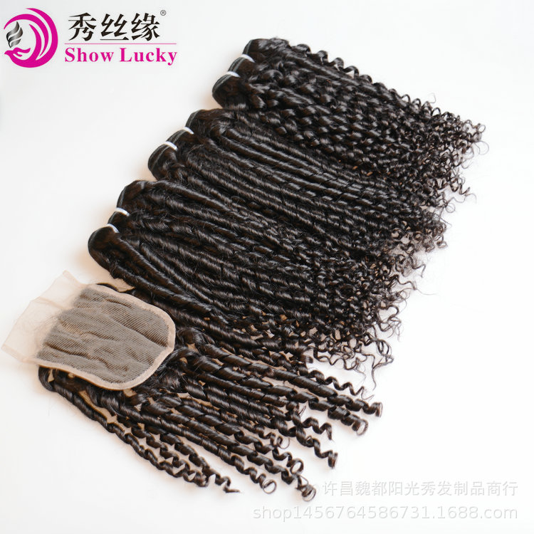 Wig Factory Supply french curly pixel curl double drawn New funmi hair