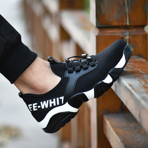 Labor protection shoes for men, anti-smash, anti-puncture, lightweight, non-slip, wear-resistant, breathable work shoes, safety protective shoes wholesale manufacturer