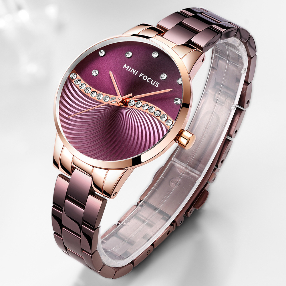 Mini Focus Brand Genuine Fashion Steel Band Watch Japanese Movement Diamond Waterproof Women's Watch 0263L