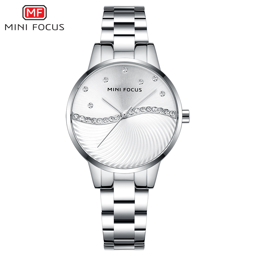 Mini Focus Brand Genuine Fashion Steel Band Watch Japanese Movement Diamond Waterproof Women's Watch 0263L