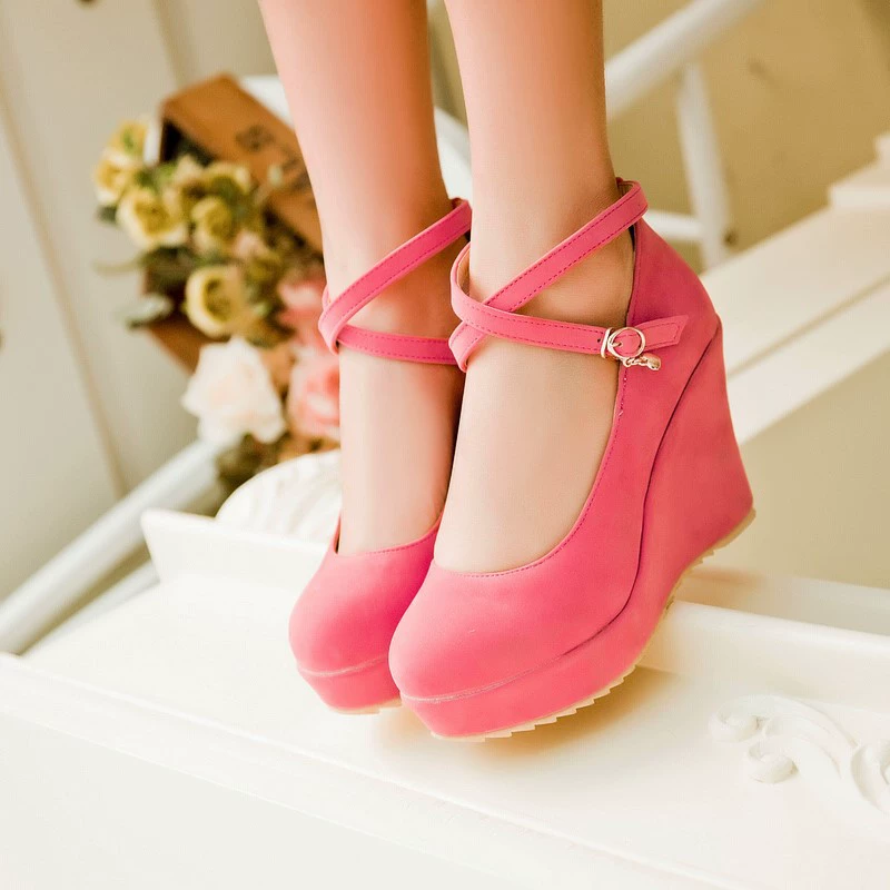 Внешняя торговля AliExpress туфли на танкетке женские туфли в японско-Корейском стиле повседневные модные туфли на высоком каблуке 40414243 Размер