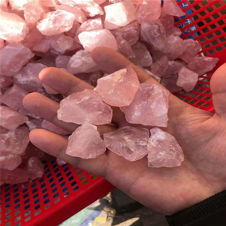 粉水晶芙蓉石香薰原石深粉淡粉原料矿石标本水晶碎石批发