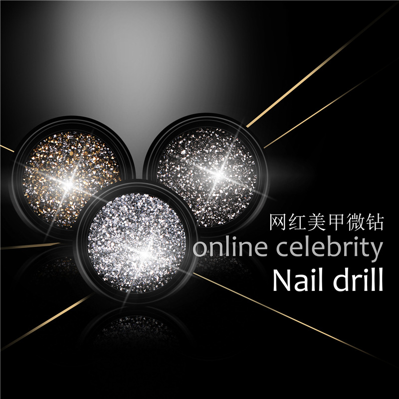 Manicura Nueva York tormenta micro diamante mezclado uñas pegado diamante grava cristal arena manicura joyería Red Diamante Rojo